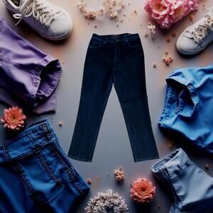 Women's Dark Blue Straight Jeans by Gloria Vanderbilt